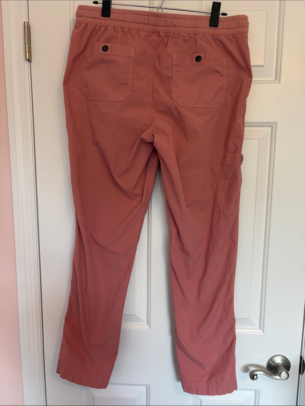 LL Bean Women’s Pink Ripstop Pants Pull On Drawstring Mauve, Size Medium - Picture 4 of 10
